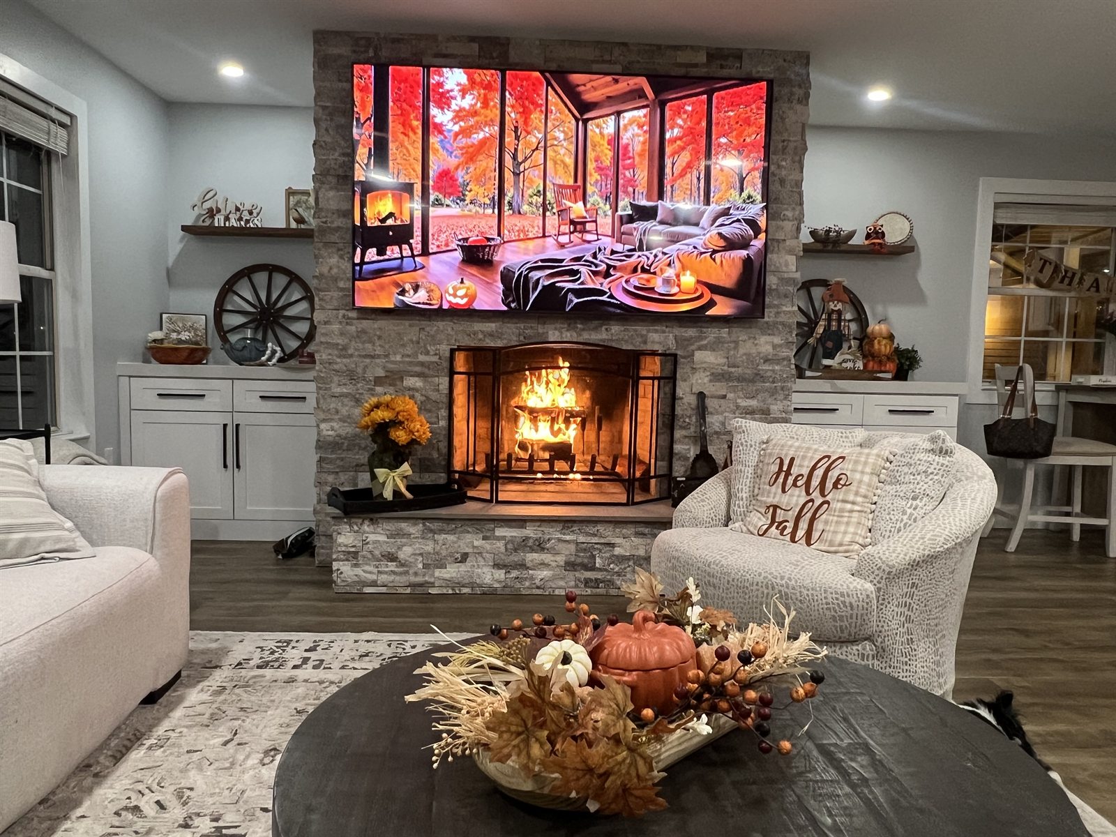 Custom fireplace feature wall by KDP Builders